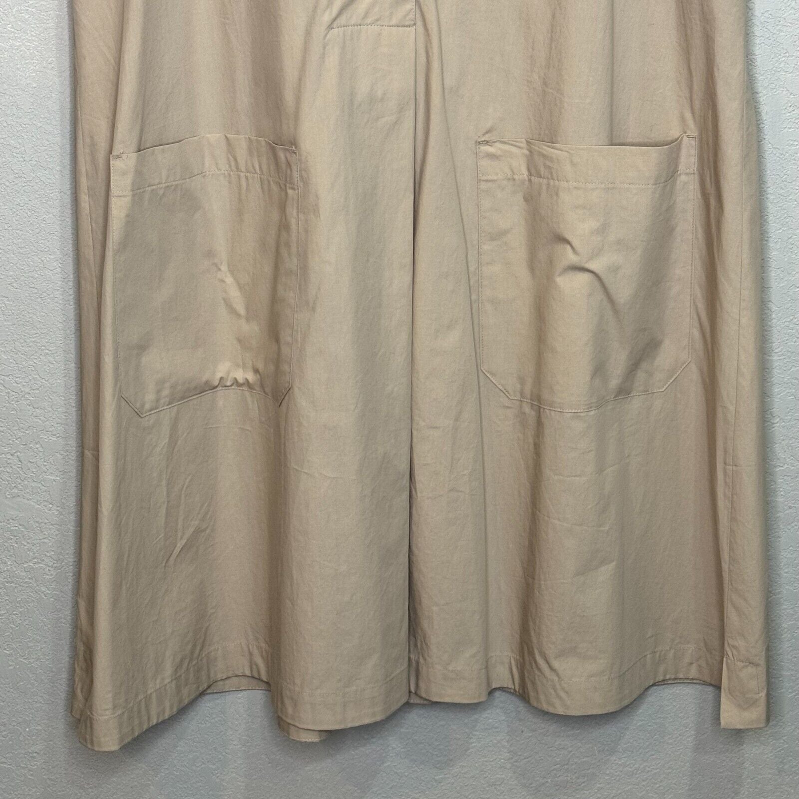 Weekend Max Mara Beige Benny Poplin Cotton Pleated Mini Dress Size 10 $197