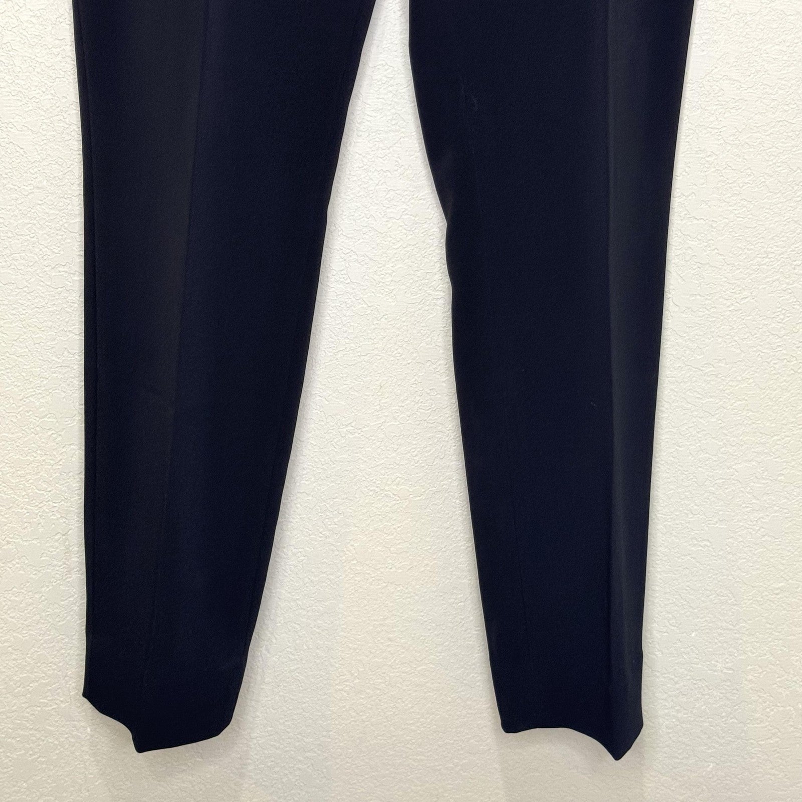 Elie Tahari Pants Womens 6 Black Ankle Slim Tapered Side Zip Triacetate Blend