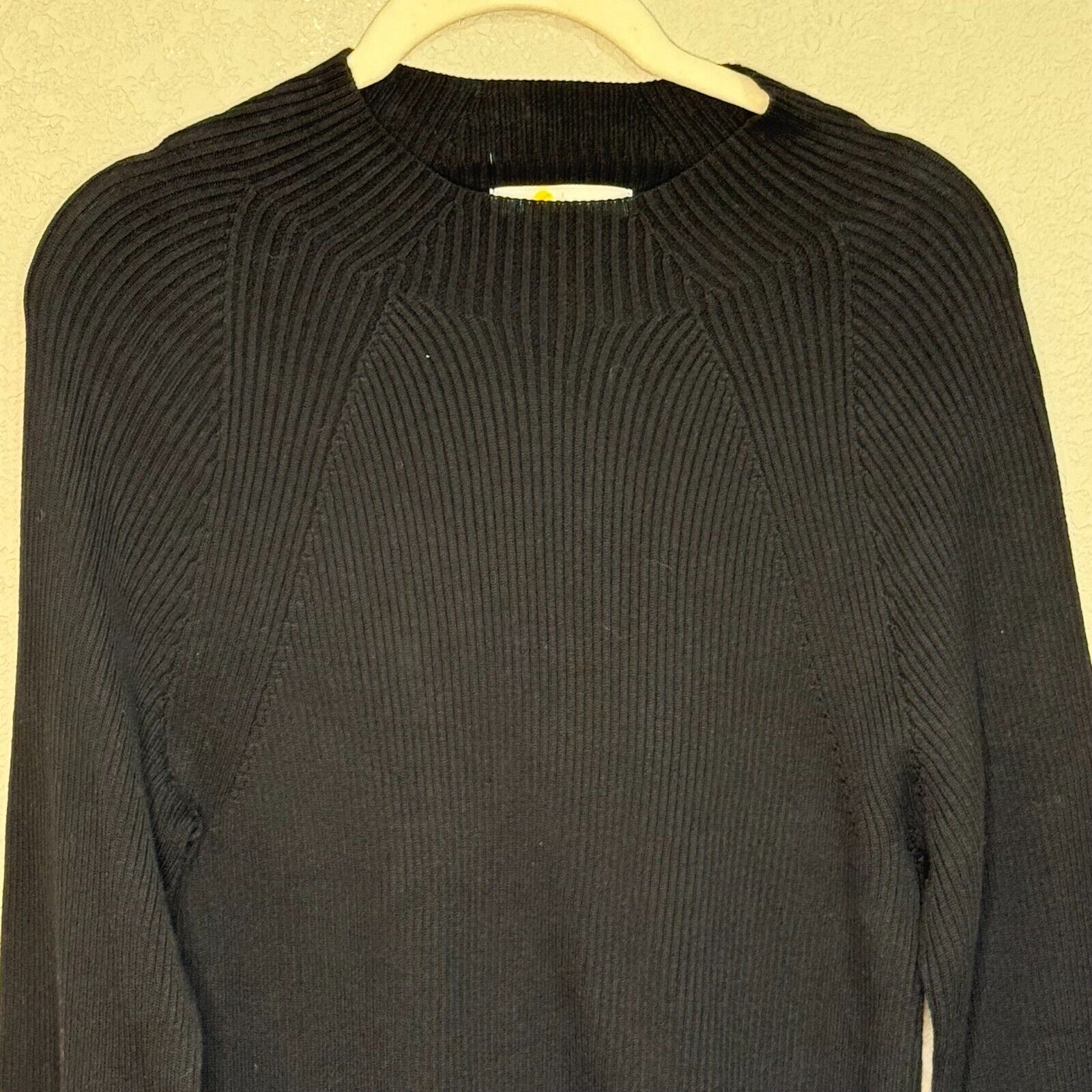 Boden Black Ribbed Cotton High Neck Sweater Size 10