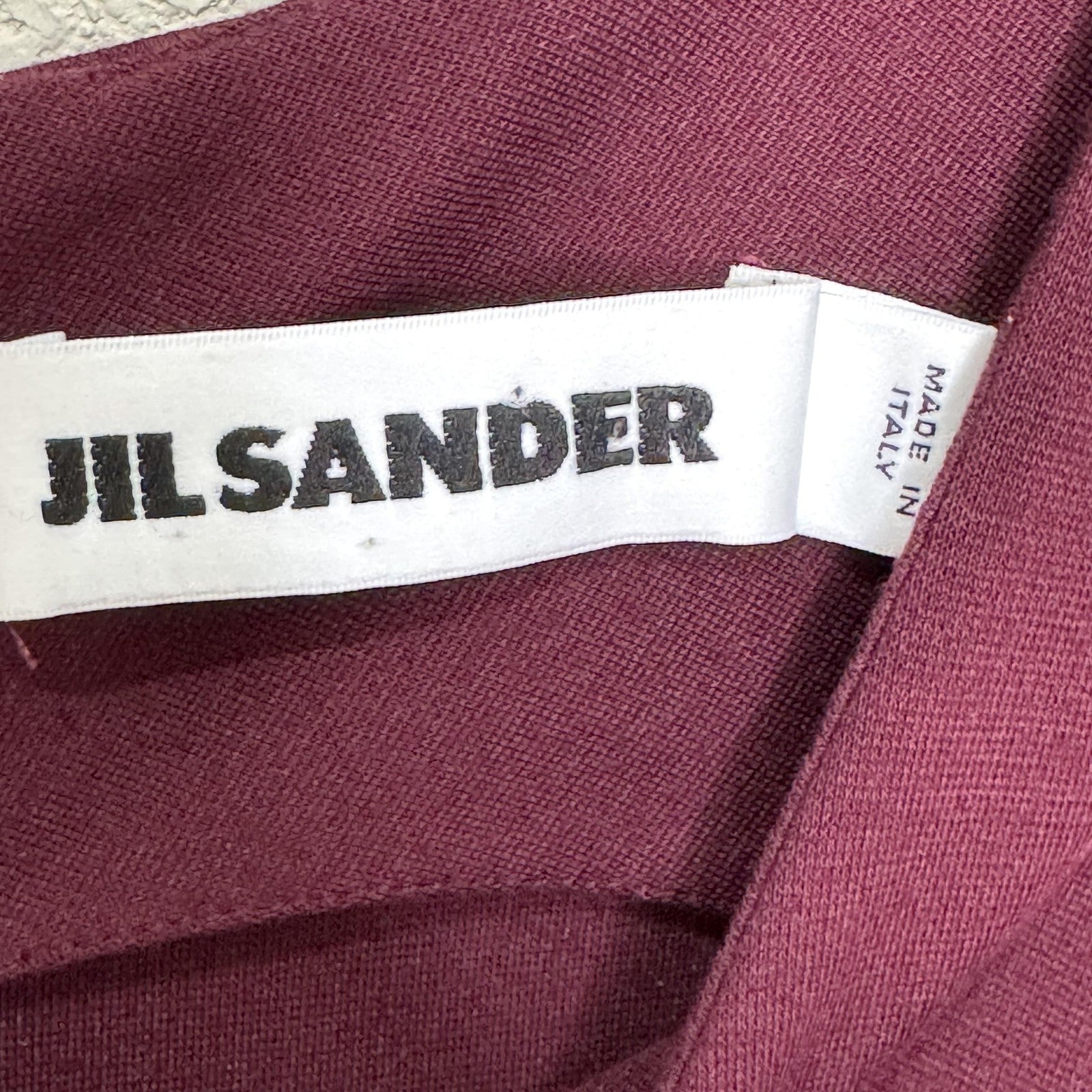 Jil Sander Dress Womens Medium Burgundy Sleeveless Midi Made Italy Modal Blend