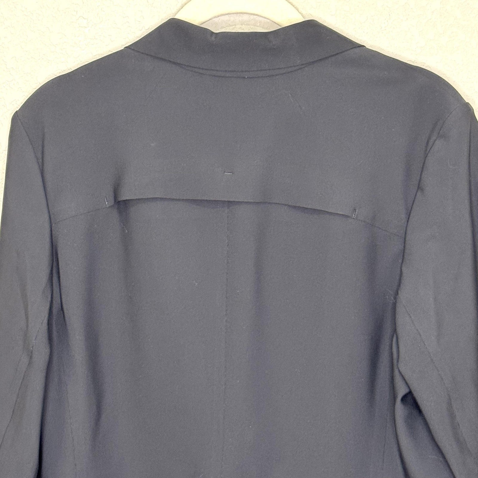 Athleta Blazer Womens 10 Black Performance Stretch Open Front Zip Pockets
