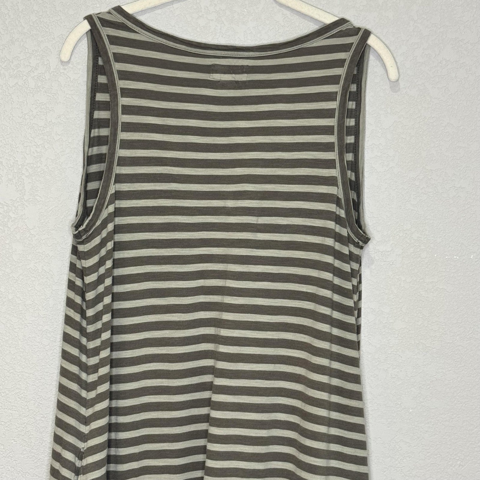 Pact Dress Womens Medium Striped Sleeveless V Neck Organic Cotton Pockets Casual
