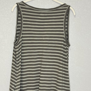 Pact Dress Womens Medium Striped Sleeveless V Neck Organic Cotton Pockets Casual
