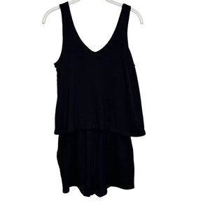 Monrow NEW Black Super Soft Tank Romper Size Small $138