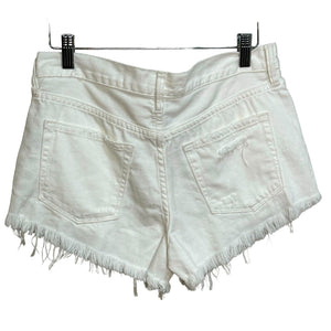 Free People White Loving Good Vibrations Shorts Button Fly Size 26 NEW $68