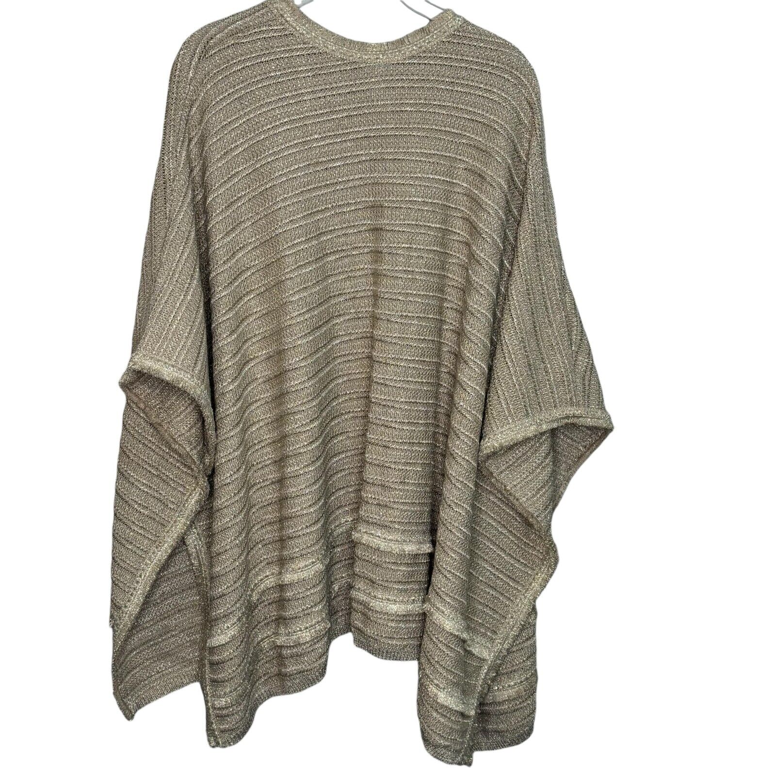 Chico's NEW Gold Knitted Sweater Ruana Wrap Size L/XL $139