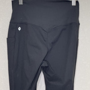 POPFLEX Pants Womens Medium Black Magical Flare Yoga Crossover Waist Pockets