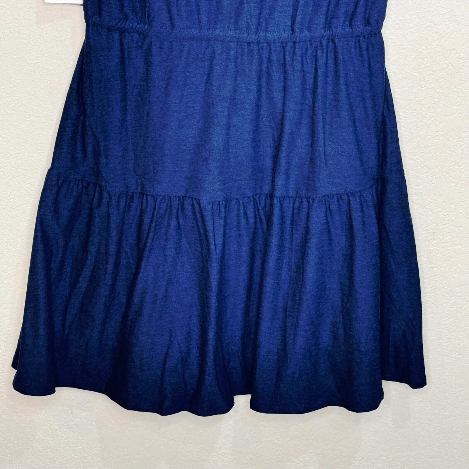 Beyond Yoga NEW Blue Feather Weight Out And About Ruffle Dress Size Small $122