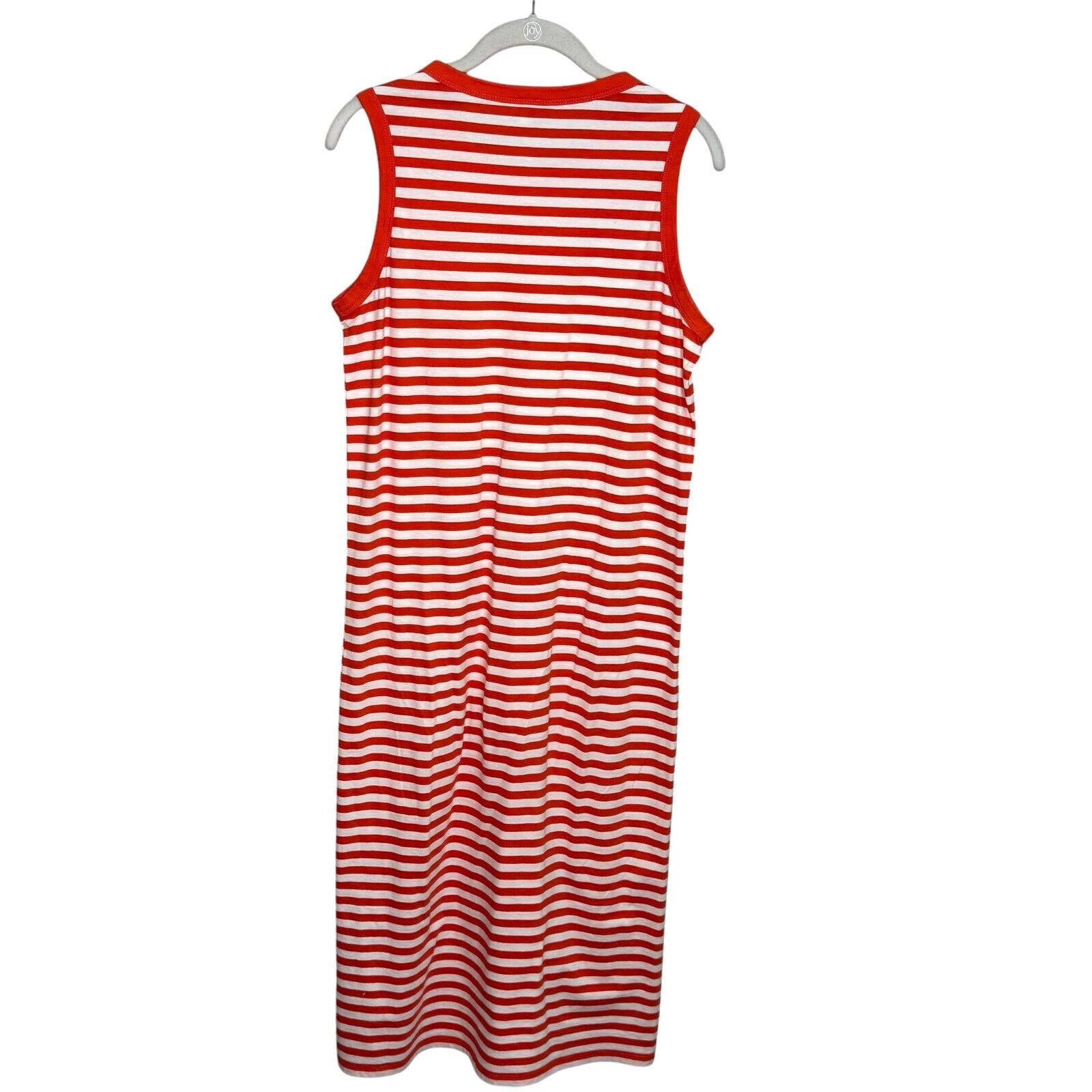 KULE Tank Dress Size Small Orange White Stripe Sleeveless Cotton $148