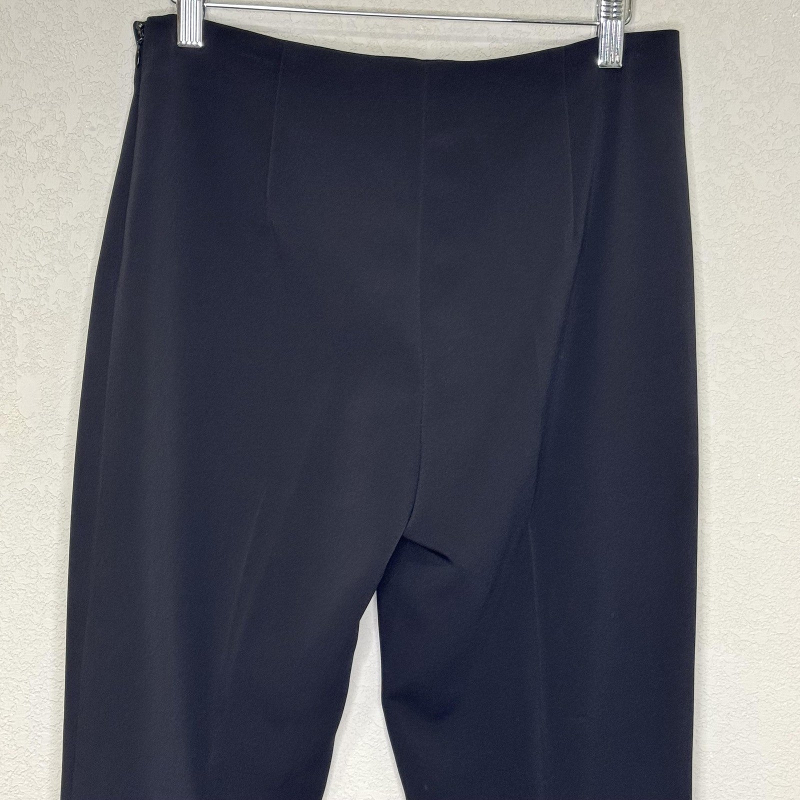 Elie Tahari Pants Womens 6 Black Ankle Slim Tapered Side Zip Triacetate Blend