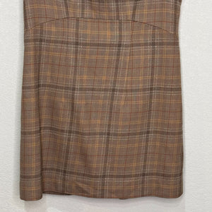 Pendleton Shift Dress Size 10 $198 Brown Plaid Wool Blend Sleeveless