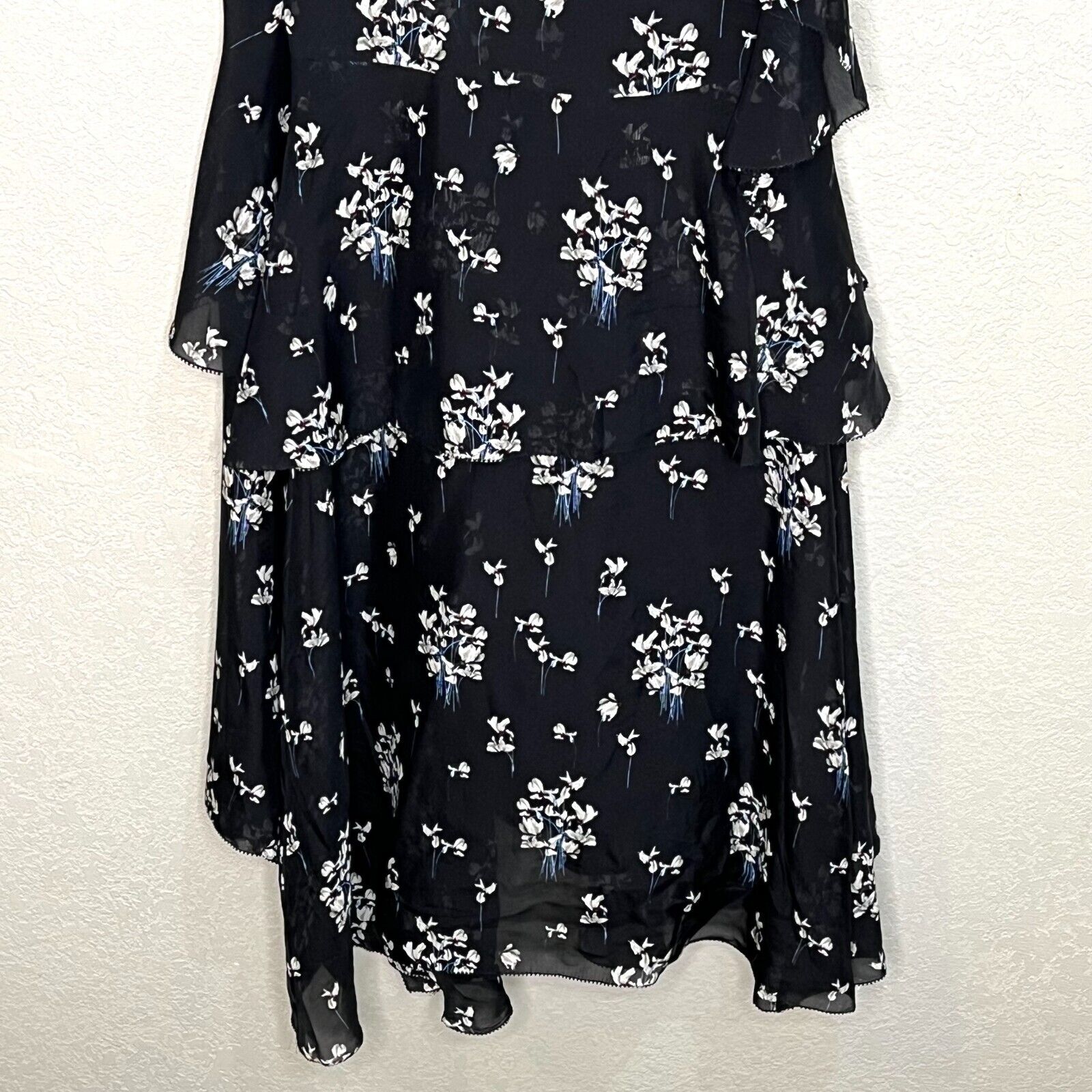 Erdem x H&M Rare Floral Silk Ruffle Caitlin Dress Size 12