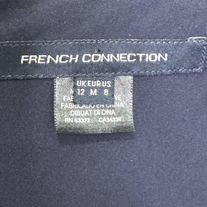 French Connection Dress Medium Whisper Navy Blue Short Sleeve Work Office Career