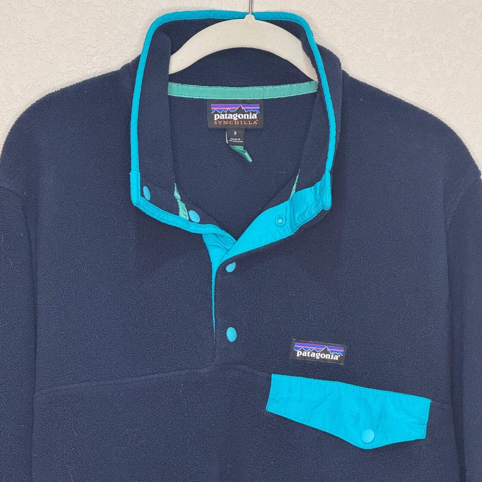 Patagonia Mens Lightweight Synchilla Snap-T Pullover Size Small Blue Teal