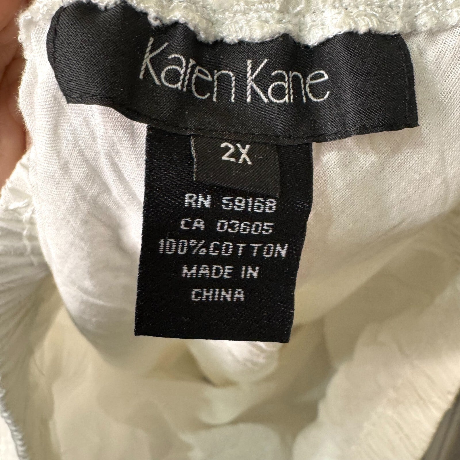 Karen Kane Maxi Skirt Size 2X White The Sunset Embroidered Lined NEW $116