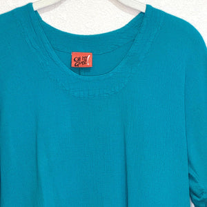 Oh My Gauze Teal Green 3/4 Sleeve Top Size Small / Medium (1)