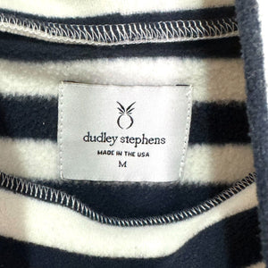 Dudley Stephens Fleece Top Size M Blue White Park Slope Vello Turtleneck Striped