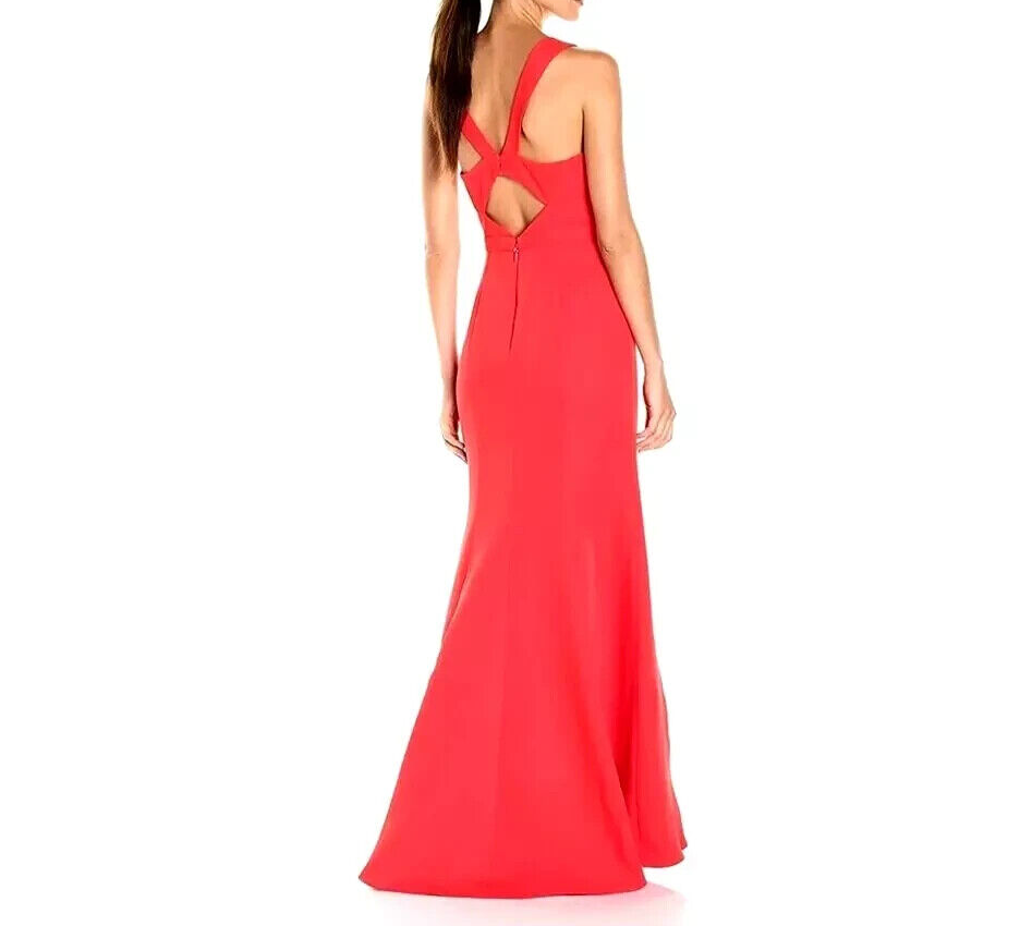 BCBGMAXAZARIA Maxi Dress Evening Gown Size 10 Bright Poppy Red Riva NEW $368