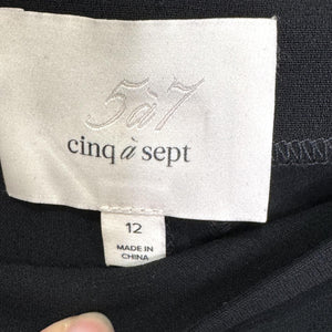 Cinq à Sept Pants Womens 12 Black High Rise Cropped Trousers Stretch Wide Leg