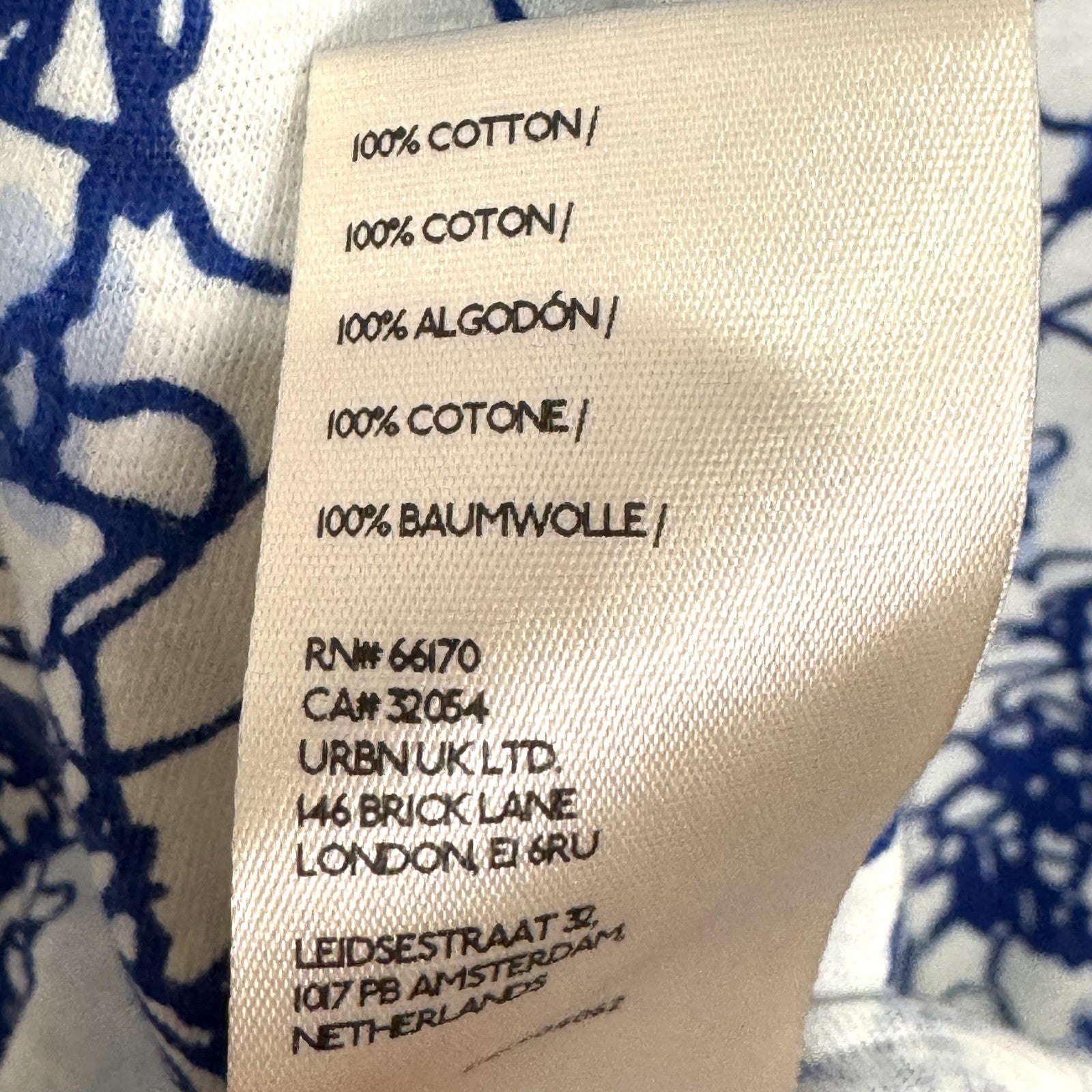 Maeve Sonal Nathwani Shirt Womens XS White Blue Floral Print Long Sleeve Cotton