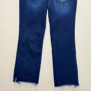 Risen Jeans Womens 28 7 High Rise Slim Straight Crop Jean Blue Denim Stretch