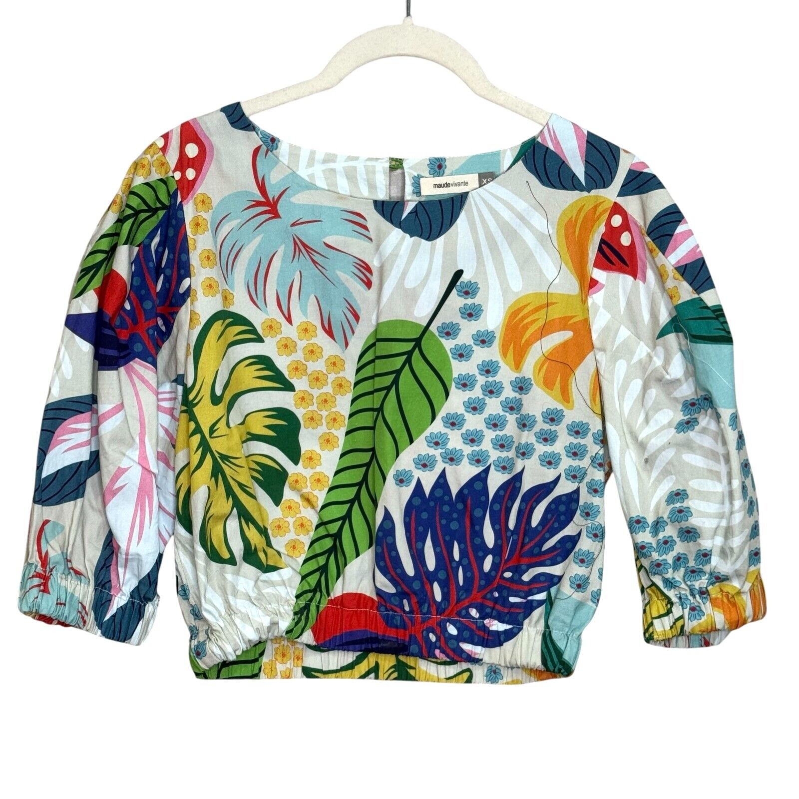 Maude Vivante Zoe Crop Top Size XS in Colorful Vanilla Forest