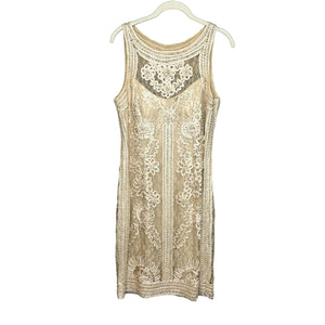 Sue Wong Nocturne Ivory Lace Sleeveless Dress Size 12