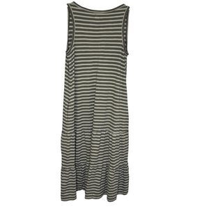 Pact Dress Womens Medium Striped Sleeveless V Neck Organic Cotton Pockets Casual