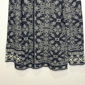 Peruvian Connection Sweater Womens XL Black Cream Pima Cotton Tunic Boho Knit