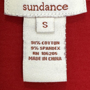 Sundance Dress Womens Small Red Long Sleeve Ruched Surplice Wrap Style Party