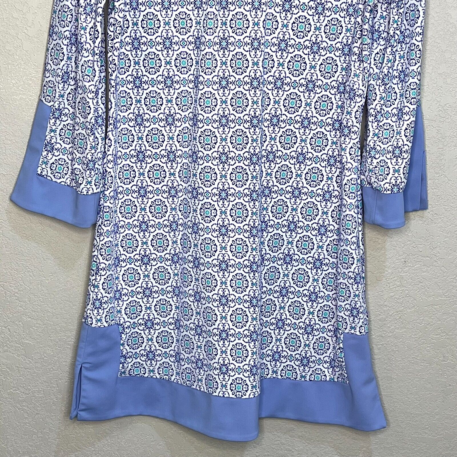 Cabana Life Blue Tile Print Swim Cover Up / Dress Size Small