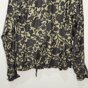 Vtg Yves Saint Laurent Shirt Size 38 Floral Print Silk Tie Waist Designer Blouse