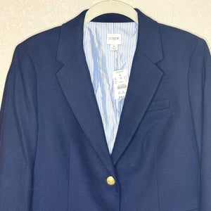 J. Crew Factory NEW Navy Blue Original Schoolboy Wool Blazer Jacket Size 8 $148