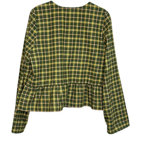 Sezane Brenda Shirt Size Small Green Wakefield Check $145