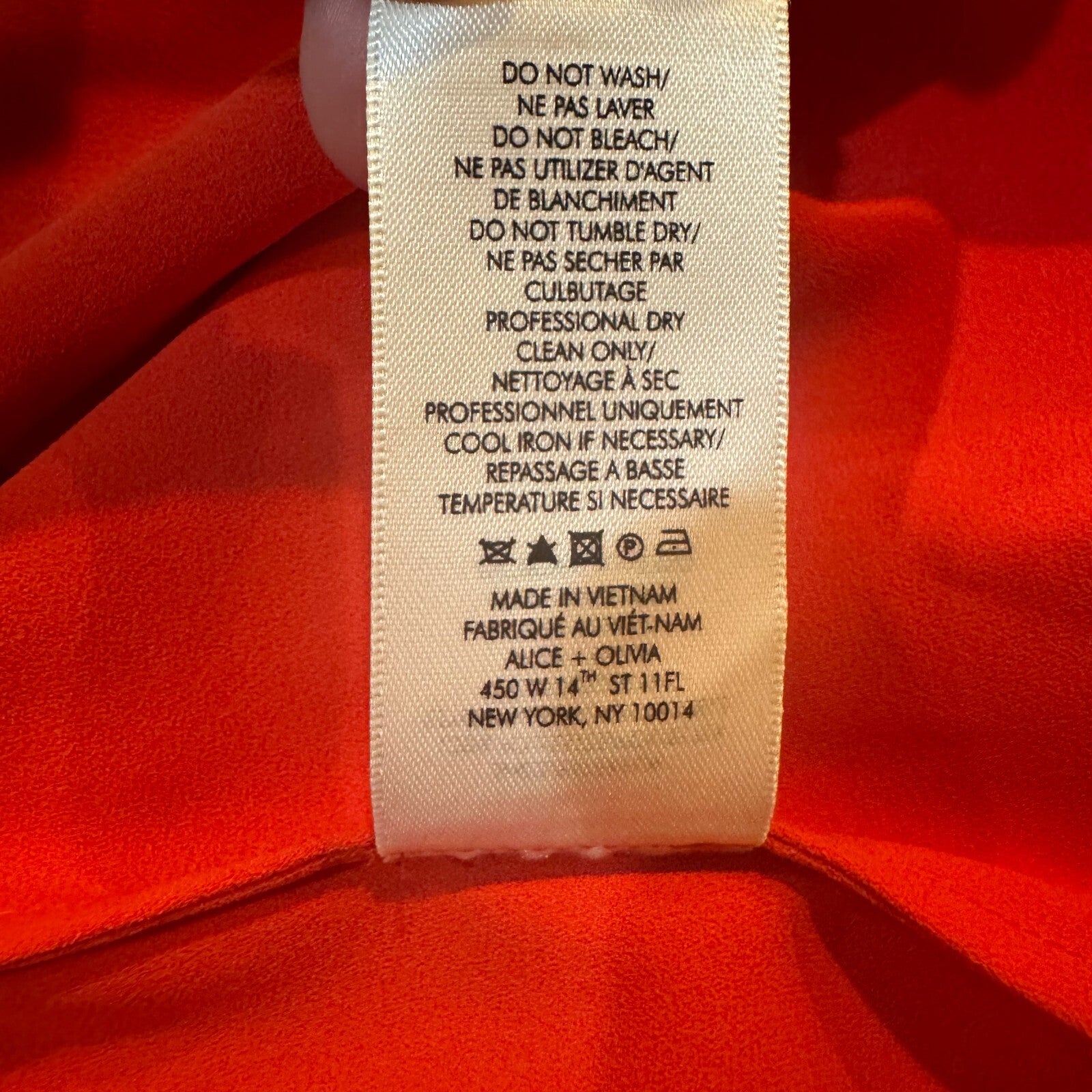 Alice + Olivia Blouse Top Size 8 Red Mellie One Shoulder Asymmetrical Drape