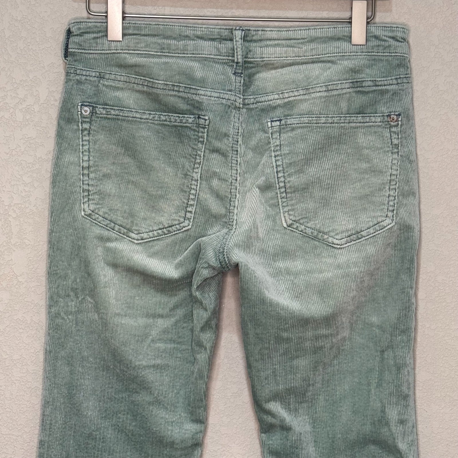 Anthropologie Pilcro The Icon Corduroy Jeans Pants Size 27 Green Flare Low Rise