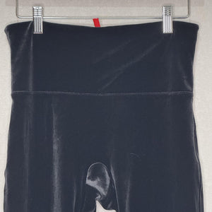 Spanx Leggings Womens Large Black Velvet High Rise Shapewear Stretch Pants 2070