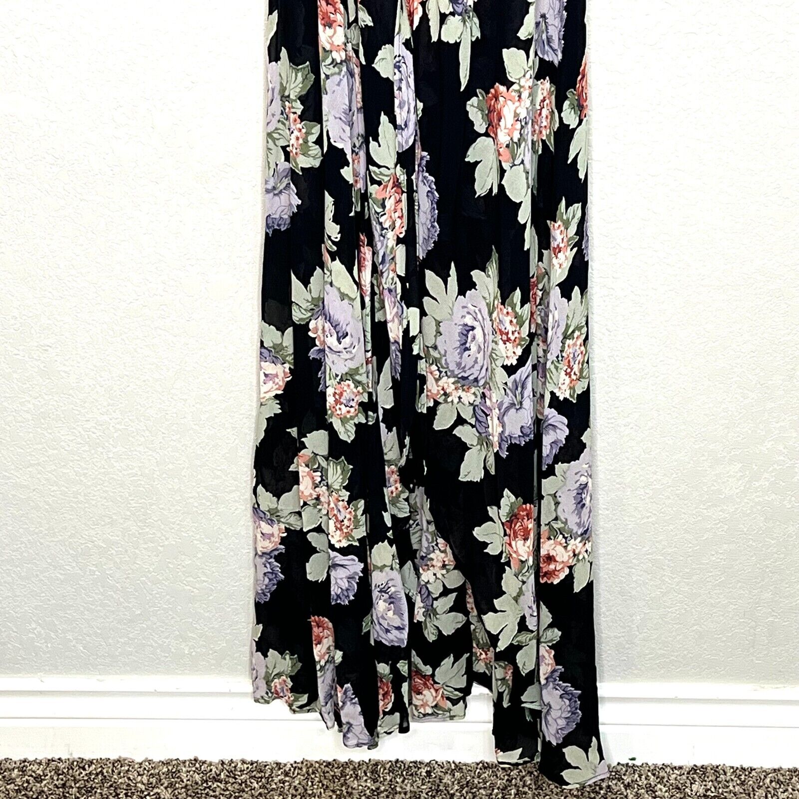 Reformation Maxi Wrap Dress Size XS NEW Harwood Black Floral $258