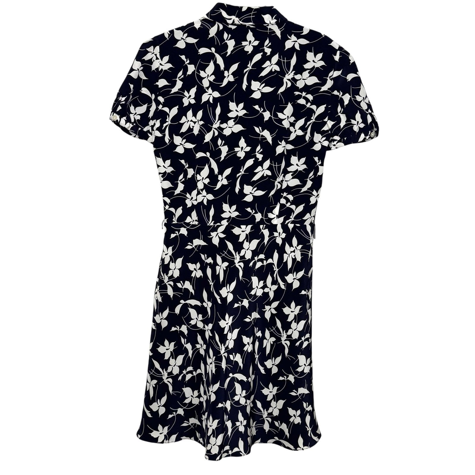 Lauren Ralph Lauren Dress Womens 6 Floral Silk Short Sleeve Ruffle Midi