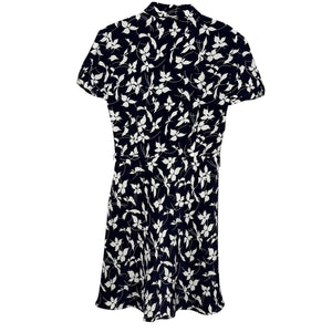 Lauren Ralph Lauren Dress Womens 6 Floral Silk Short Sleeve Ruffle Midi
