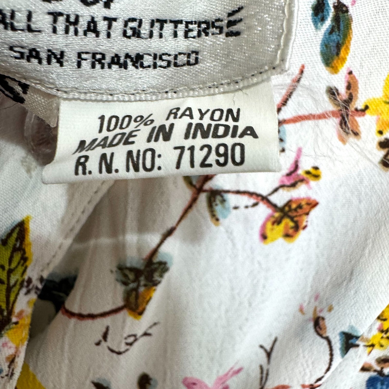 VTG Gail Garner All That Glitters San Francisco Dress Size Small Floral Sheer
