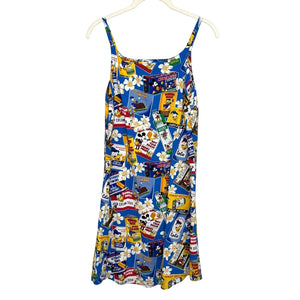 Reyn Spooner x Disney Mickey Mouse Dress Size Small Blue Snack Print Sleeveless