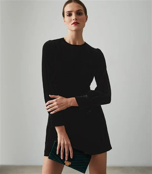 REISS NEW Bianca Black Velvet Mini Dress US Size 10 $345