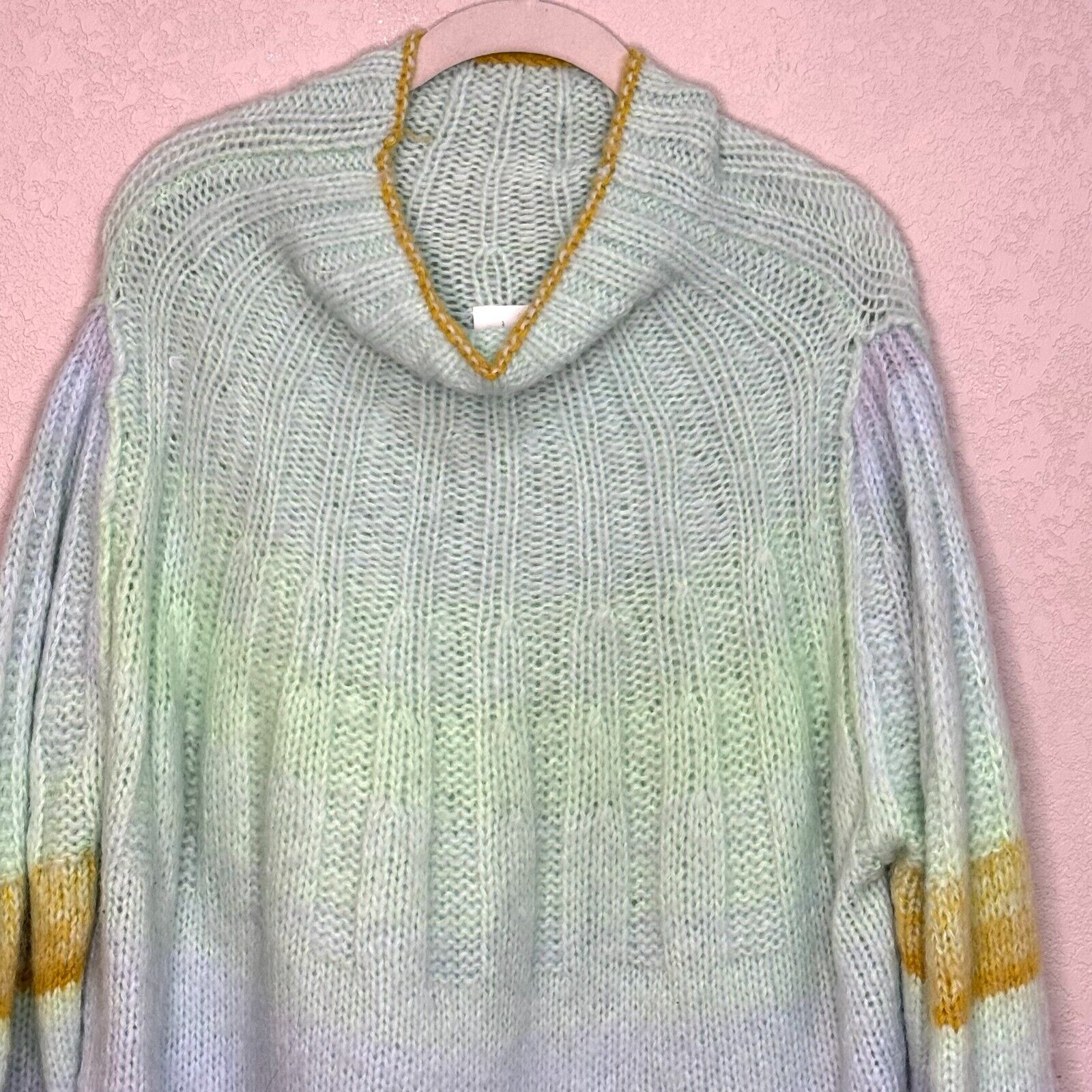 Anthropologie Mint Pastel Perri Ombre Tunic Sweater Size 2X