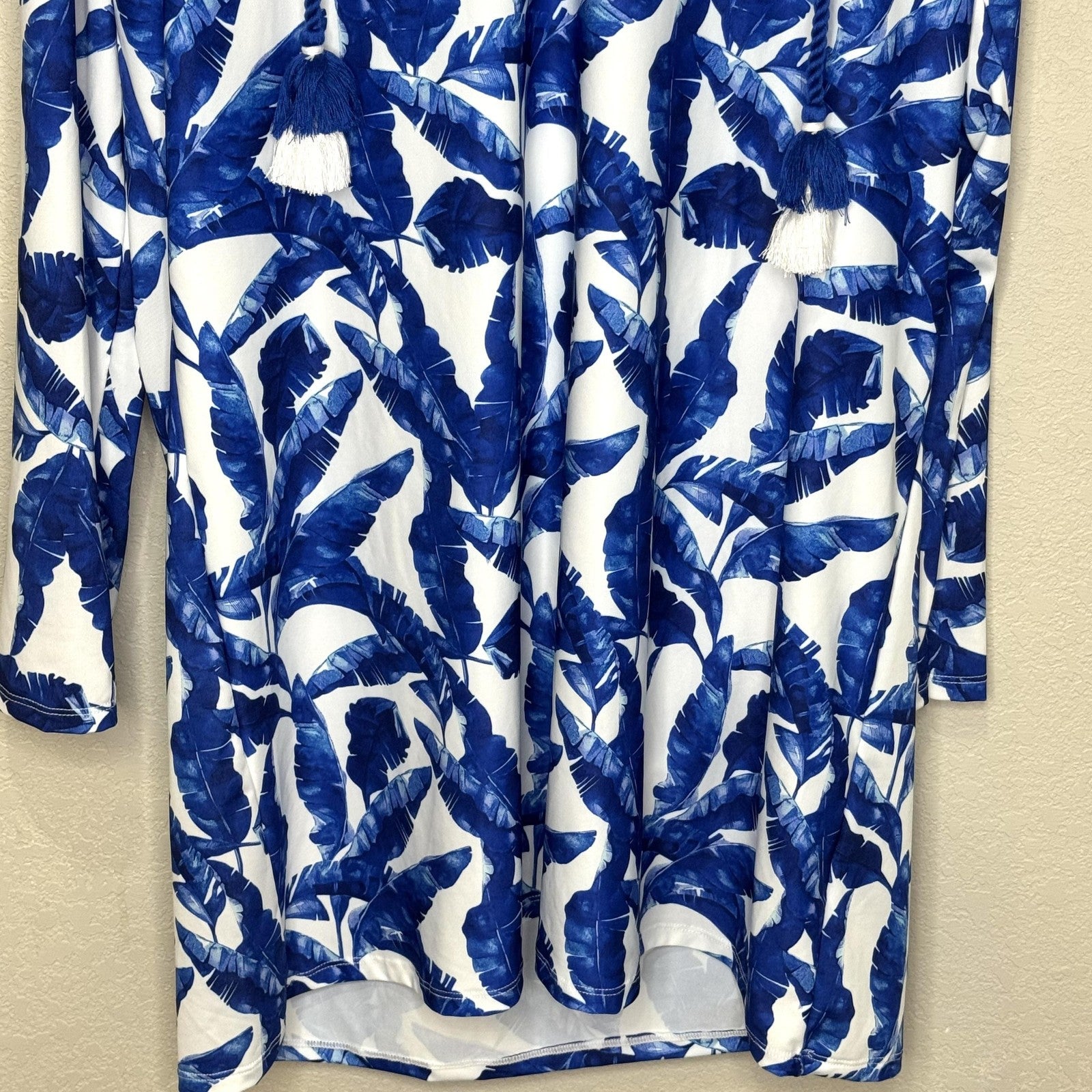 Cabana Life Hooded Cover Up Dress Womens XL Palm Print UPF 50+ Sun Protection