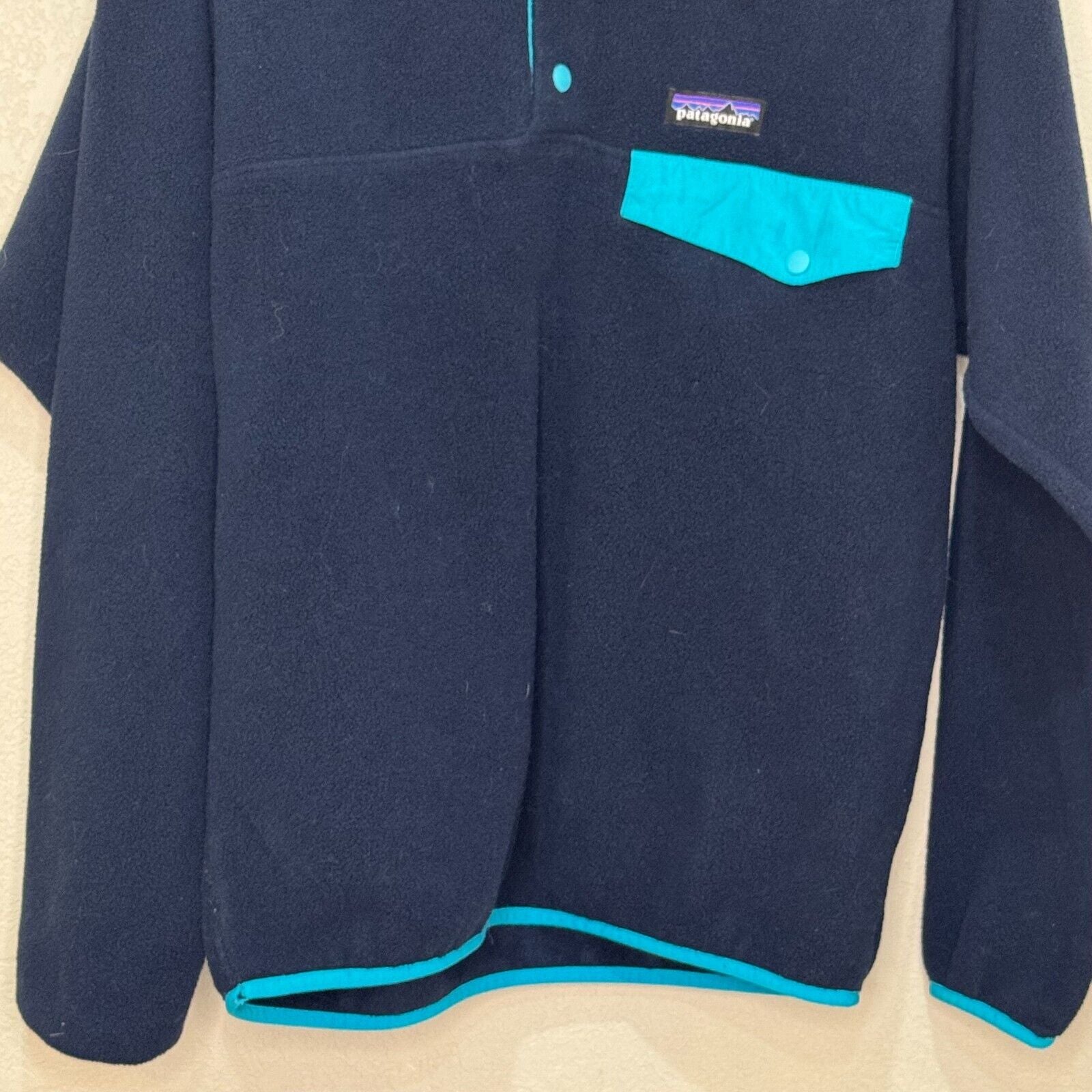 Patagonia Mens Lightweight Synchilla Snap-T Pullover Size Small Blue Teal