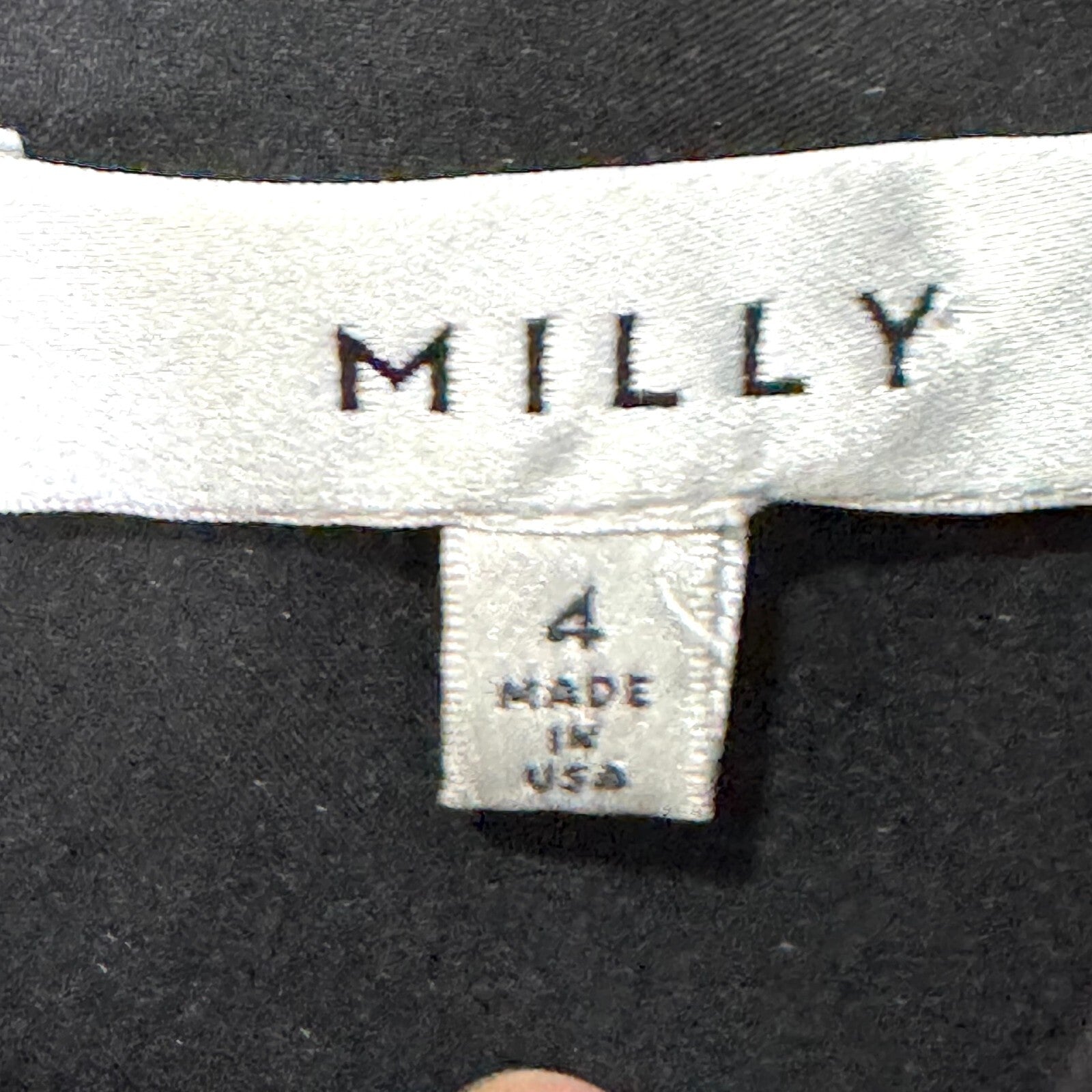 MILLY Top Size 4 Lauren Black White Check Print Silk Sleeveless Lined Tie Waist