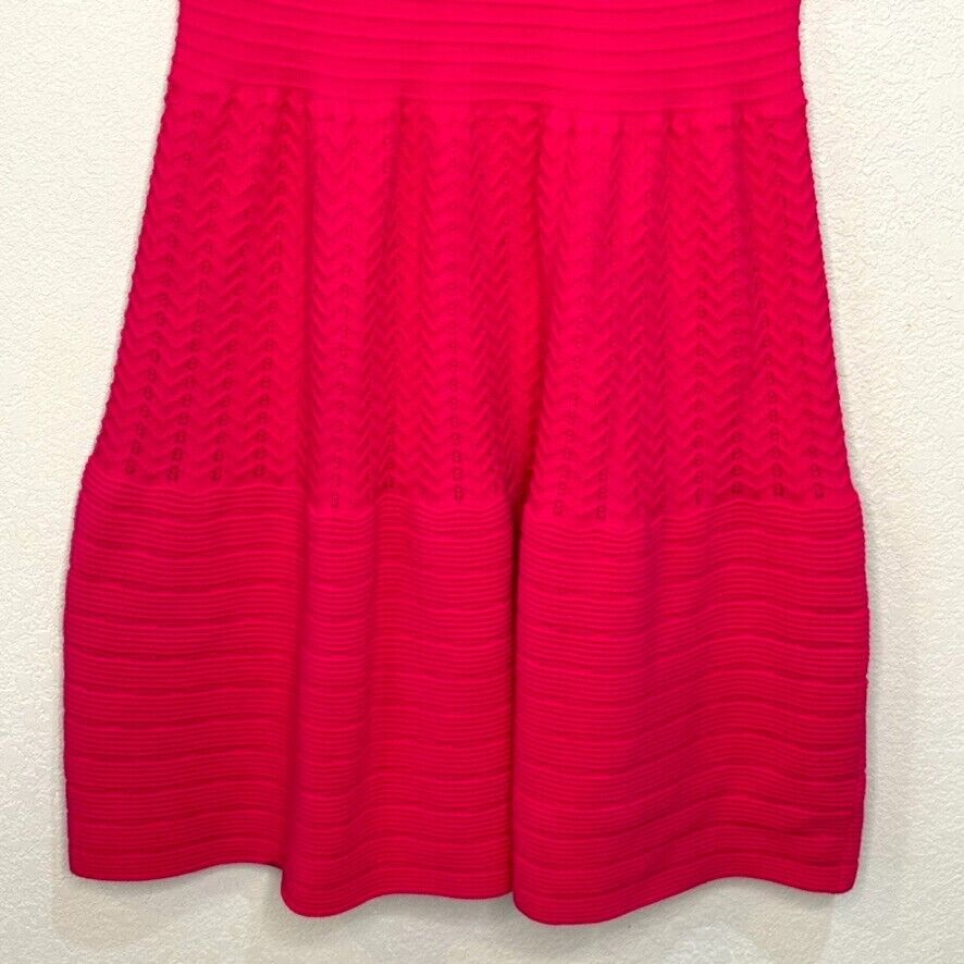 Sandro Paris Fuchsia Pink Multi Pattern Knit Tank Dress US Size 6 (2) NEW $235