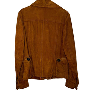 Talbots Caramel Brown 100% Suede Soft Leather Jacket Size Small