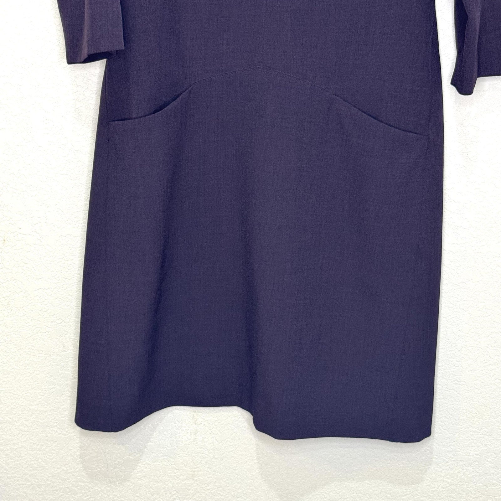 M.M. Lafleur Dress Womens 8 Purple 3/4 Sleeve Pockets Career Made New York City